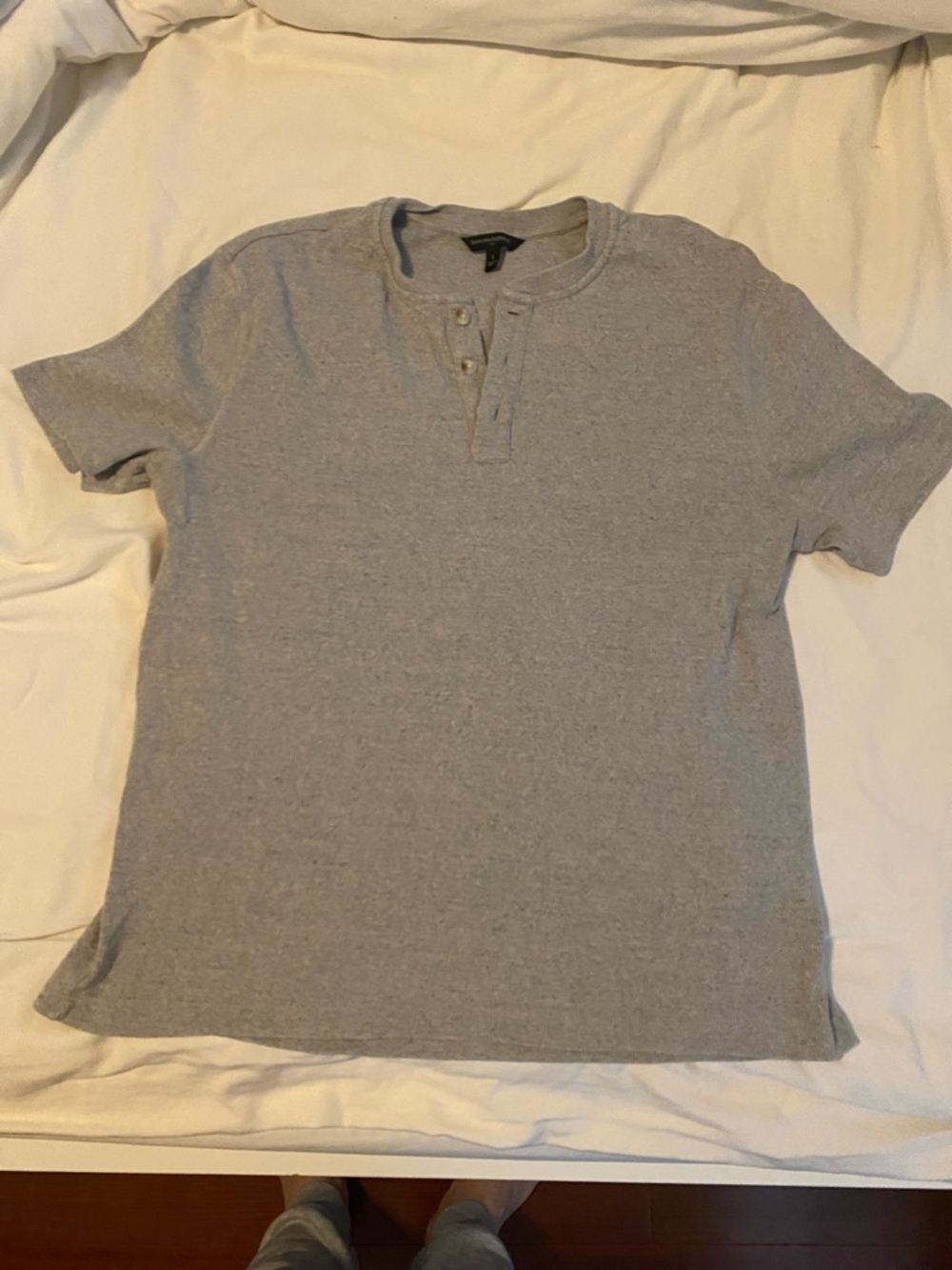 Banana Republic Light Gray Short-Sleeve Henley